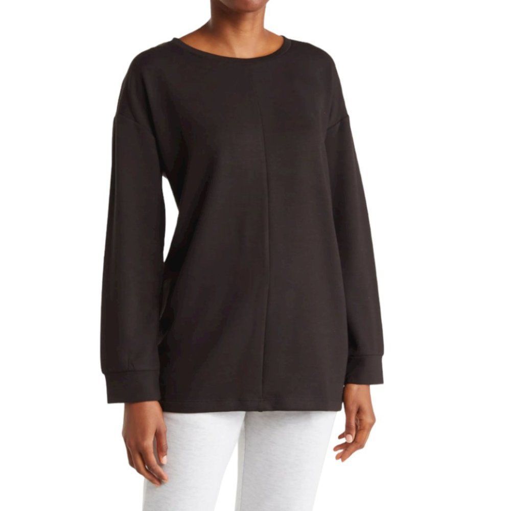 NWT Halston Studio Women's Long Sleeve Pullover, black
